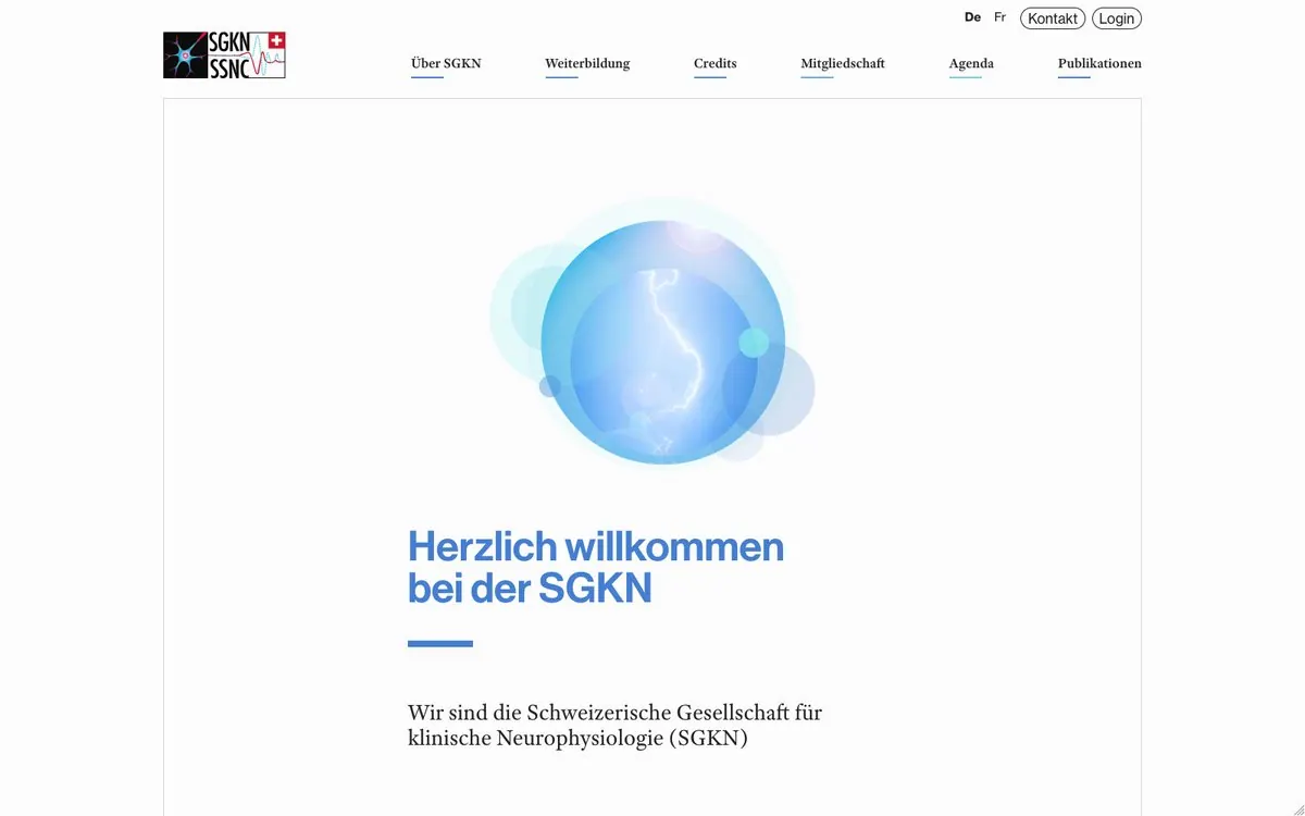 Screenshot der Website sgkn.ch